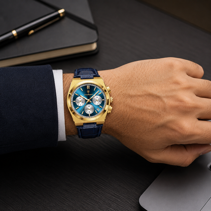 Poedagar Sheik Classic Blue Chrono Barbati