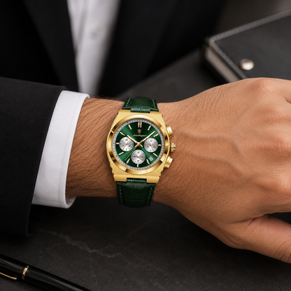 Poedagar Sheik Classic Green Chrono Barbati